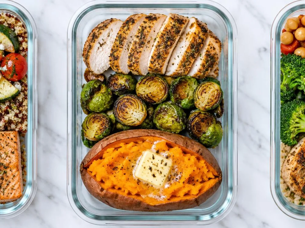 Pollo alla piastra con verdure arrosto